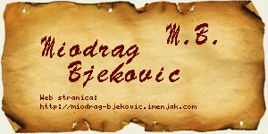 Miodrag Bjeković vizit kartica